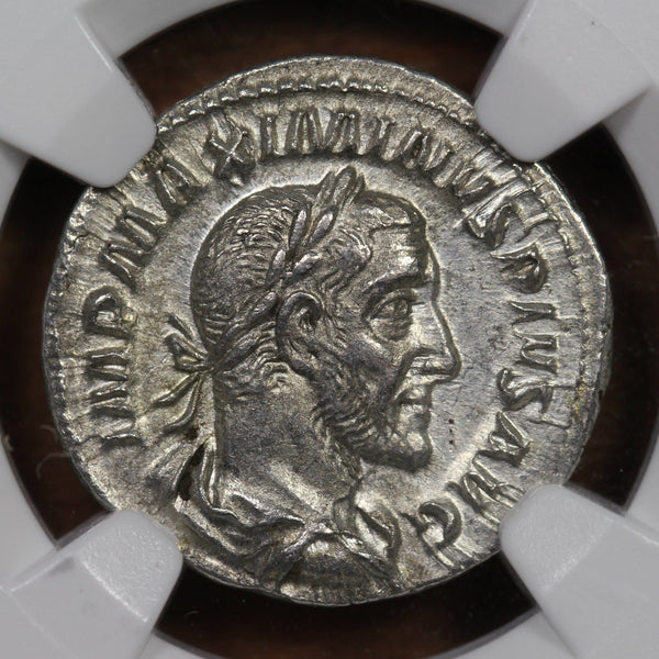 Emperor Maximinus Thrax Ancient Roman Silver Denarius Coin