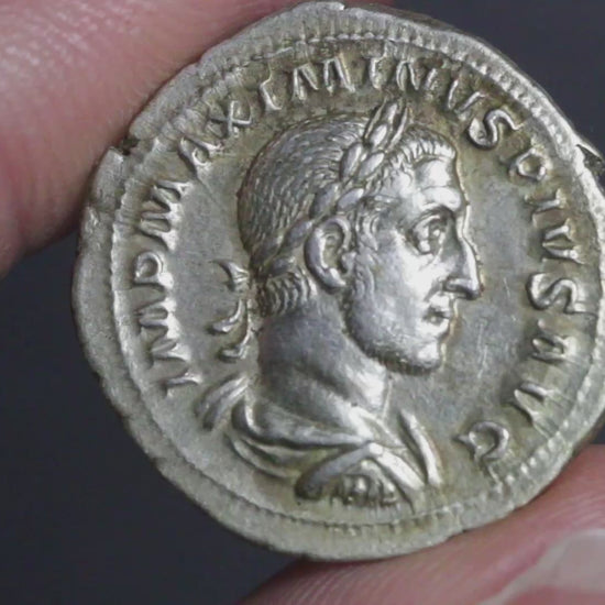 video of maximinus thrax denarius showing both sides of the coin