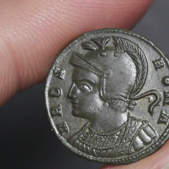 constantine the great coin being rotated to show both sides