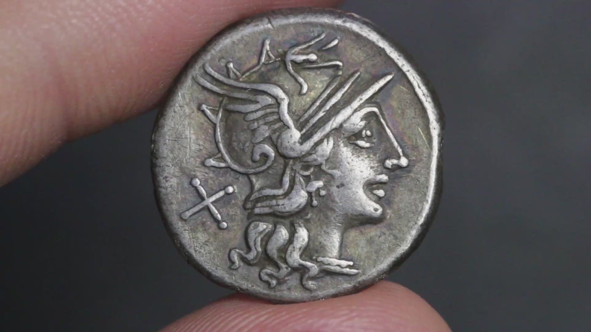 video of roma denarius showing both sides