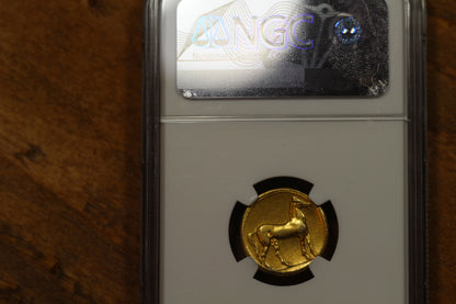 320 B.C. Ancient Carthage Gold Stater Coin, Zeugitania, NGC Extremely Fine (XF) Condition