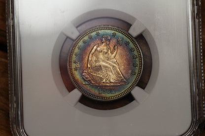 1861 U.S. Seated Liberty Quarter, NGC MS-66