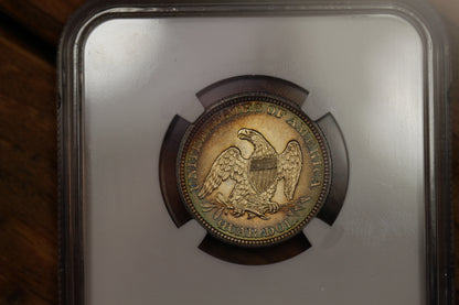 1861 U.S. Seated Liberty Quarter, NGC MS-66