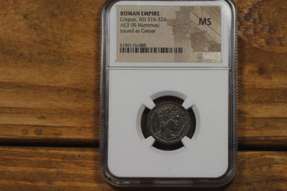 Emperor Crispus Ancient Roman Bronze Nummus Coin, 320 AD, NGC MS Mint State