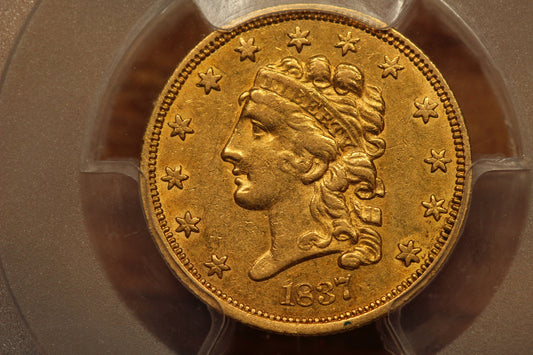 1837 U.S. Classic Head Gold Quarter Eagle, PCGS XF-45 Condition