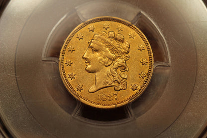 1837 U.S. Classic Head Gold Quarter Eagle, PCGS XF-45 Condition