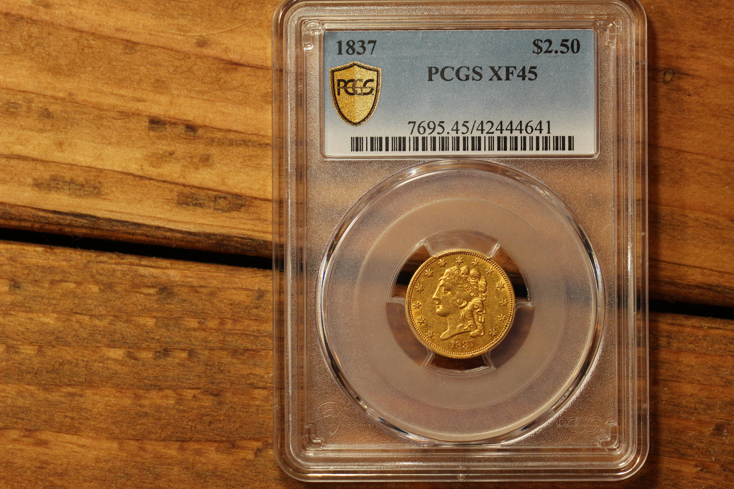 1837 U.S. Classic Head Gold Quarter Eagle, PCGS XF-45 Condition