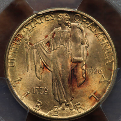 1926 U.S. Sesquicentennial Commemorative Gold Quarter Eagle, PCGS MS-64, Toned