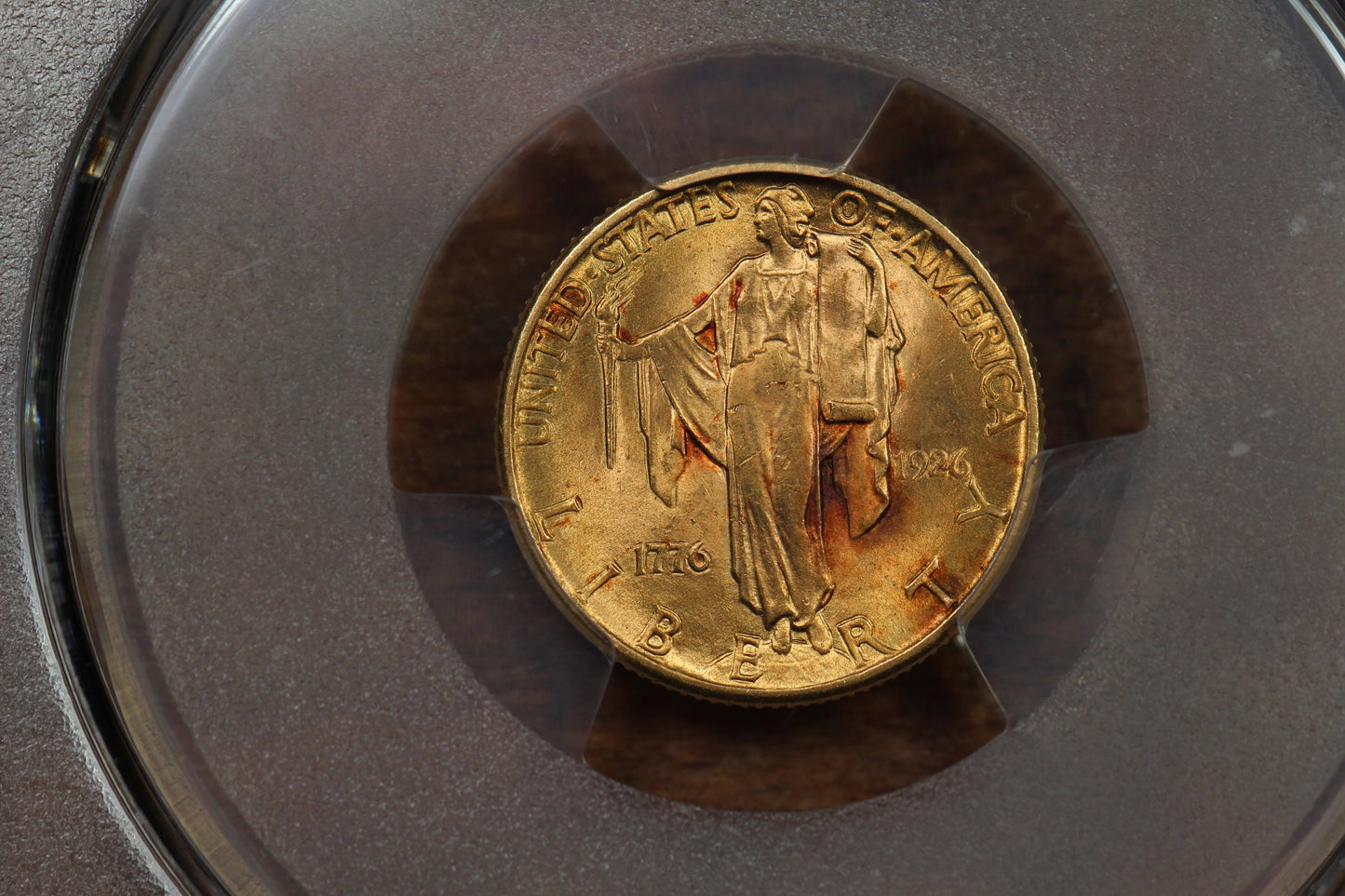 1926 U.S. Sesquicentennial Commemorative Gold Quarter Eagle, PCGS MS-64, Toned