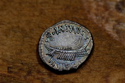 Mark Antony Ancient Roman Silver Denarius Coin, 32 BC, Legionary Denarius, Roman Republic