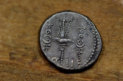 Mark Antony Ancient Roman Silver Denarius Coin, 32 BC, Legionary Denarius, Roman Republic