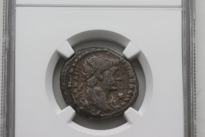 116 A.D. Ancient Roman Provincial Tetradrachm, Alexandria Egypt, NGC Ch F, Emperor Trajan, Nilus Bust