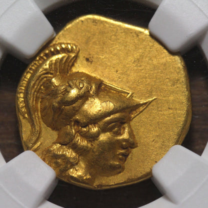 330 B.C. Alexander the Great Ancient Greek Gold Stater Coin | NGC AU