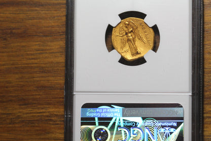 330 B.C. Alexander the Great Ancient Greek Gold Stater Coin | NGC AU