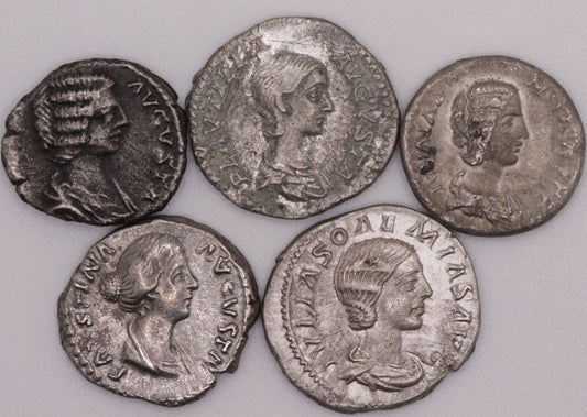 Roman denarius coins feature Roman empresses