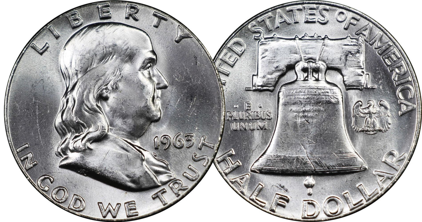 1963 U.S. Franklin Silver Half Dollar