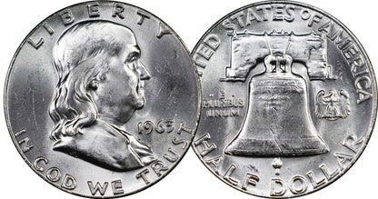 1963 U.S. Franklin Silver Half Dollar