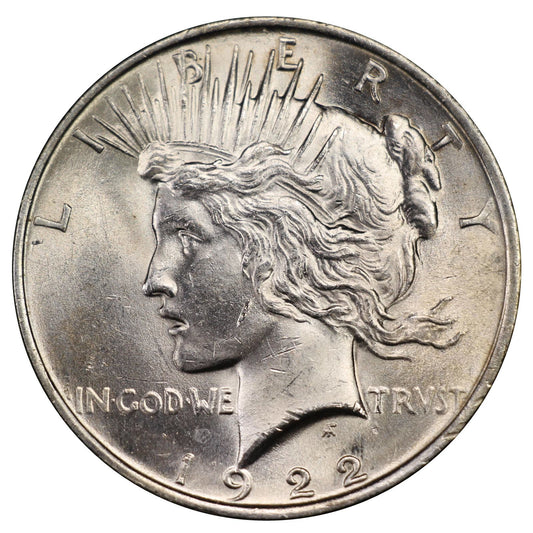 1922-1925 U.S. Peace Silver Dollar, Choice Brilliant Uncirculated Condition