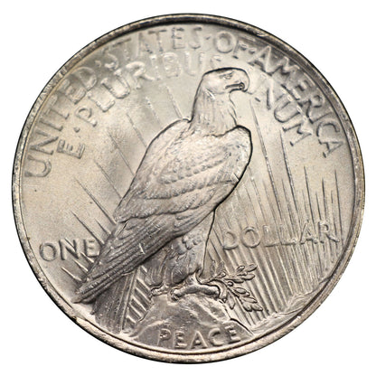 1922-1925 U.S. Peace Silver Dollar, Choice Brilliant Uncirculated Condition