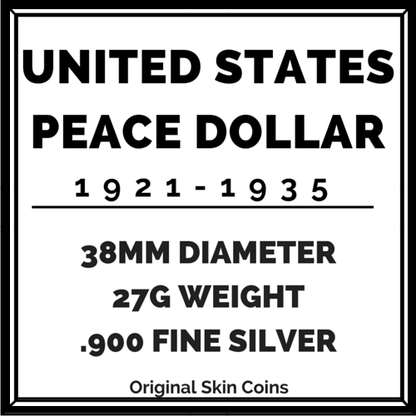 1922-1925 U.S. Peace Silver Dollar, Choice Brilliant Uncirculated Condition